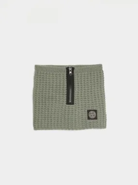 Patch Logo Wool Neck Warmer, Sage