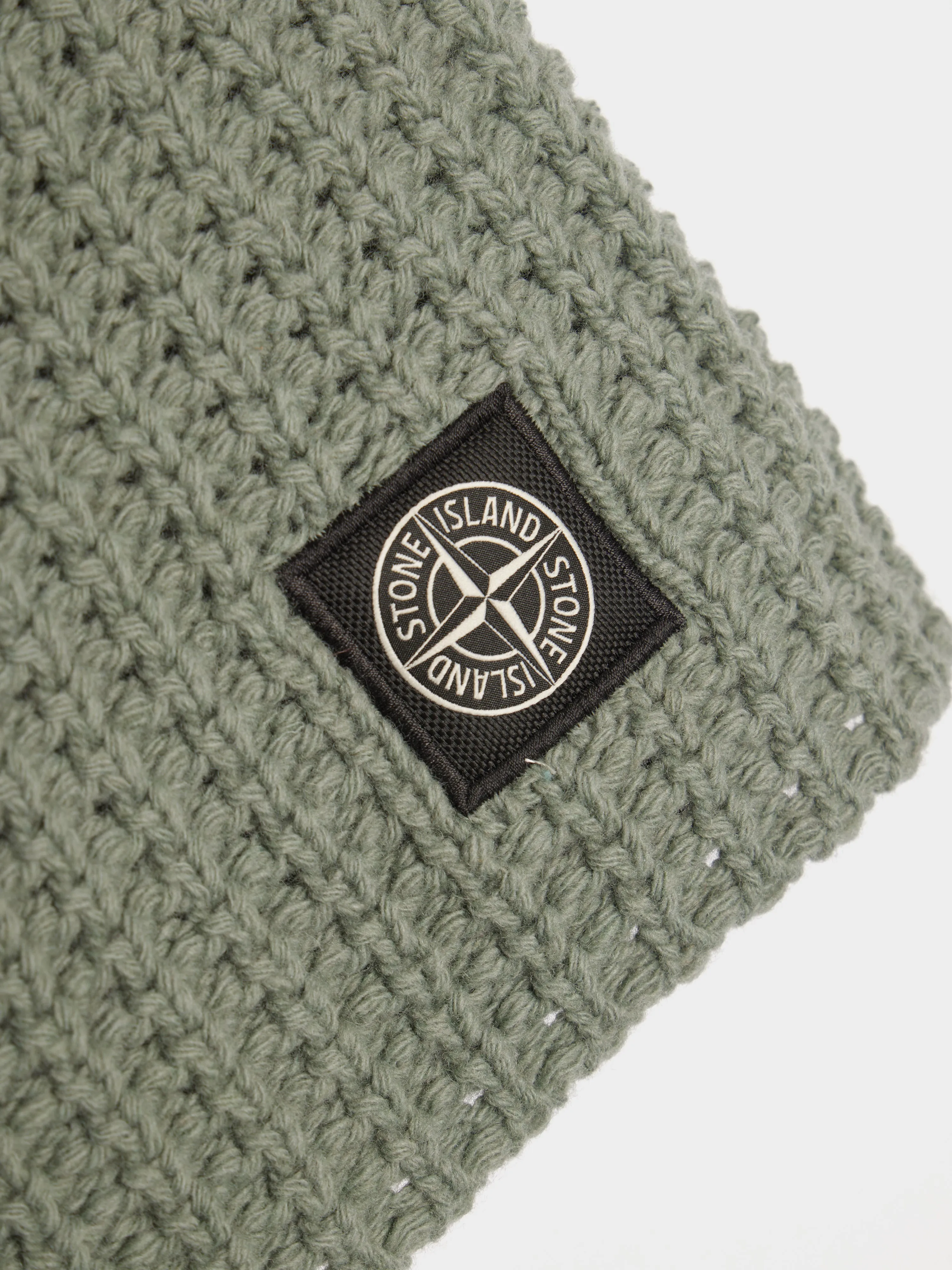 Patch Logo Wool Neck Warmer, Sage