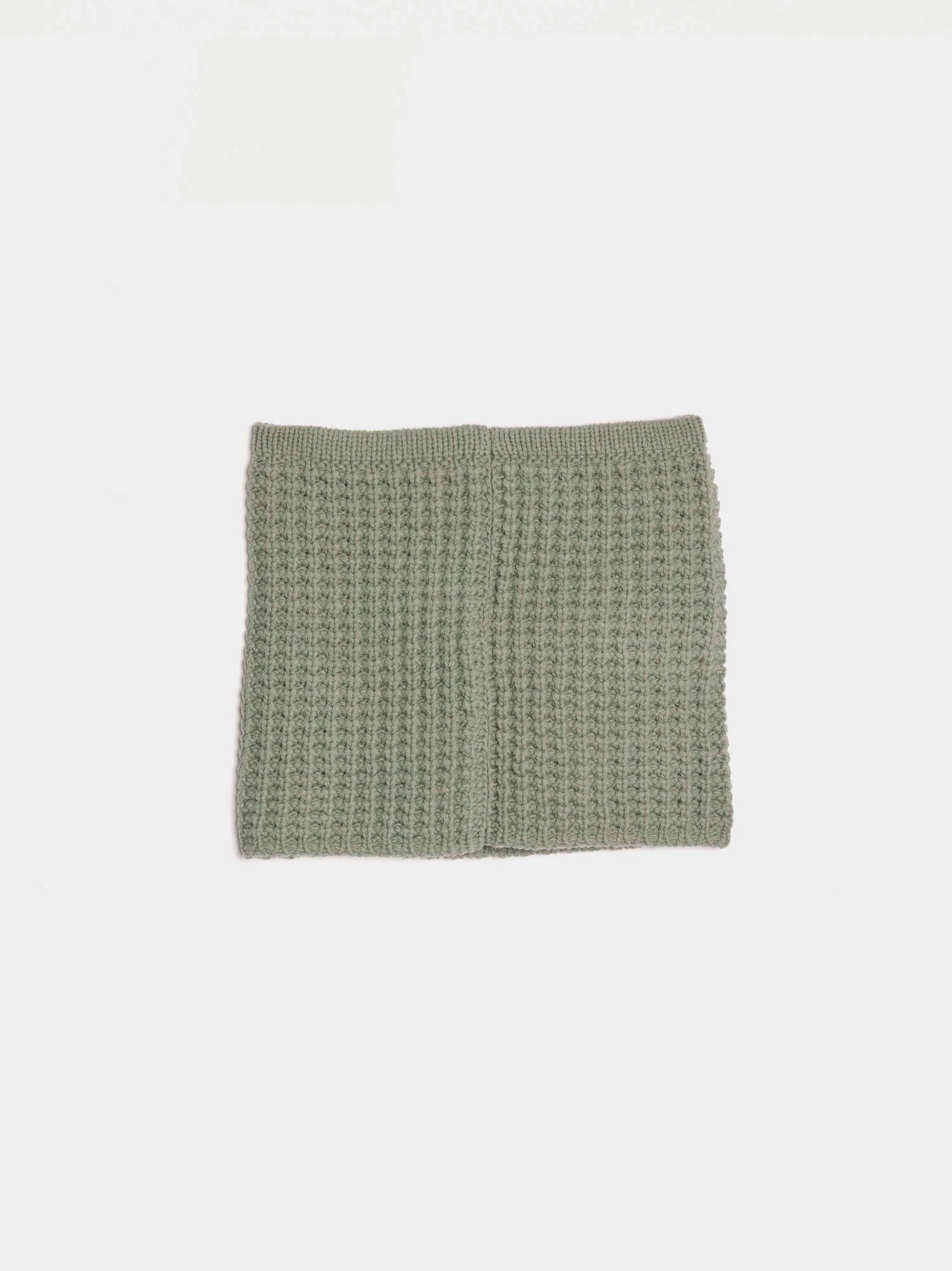 Patch Logo Wool Neck Warmer, Sage