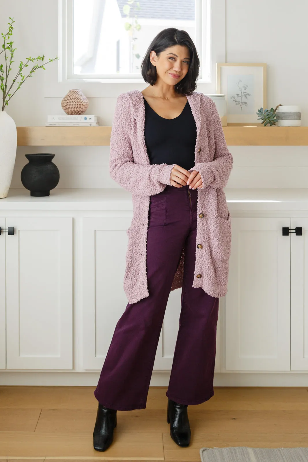 Petunia High Rise Wide Leg Jeans in Plum**