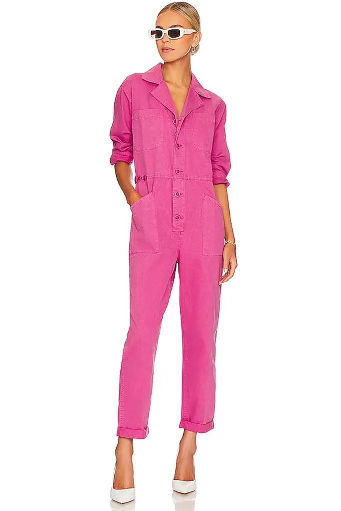 Pistola - Tanner Long Sleeve Jumpsuit - Fuchsia