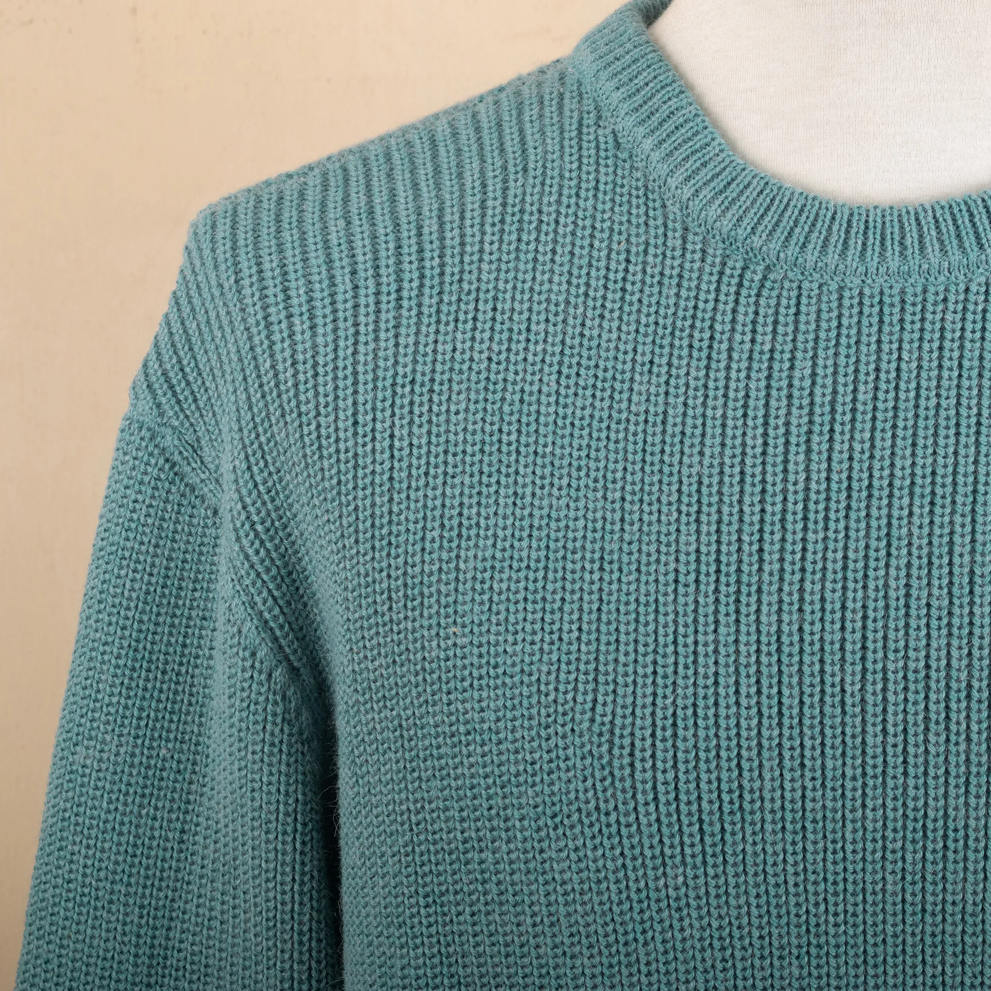 Polyester and Baby Alpaca Men's Pullover in Light Azure, 