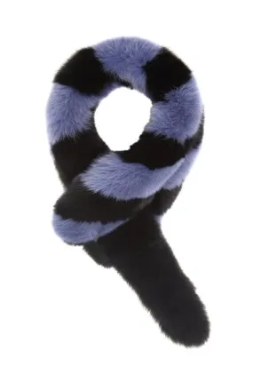 Popsicle Fox Stole, Black/Blue