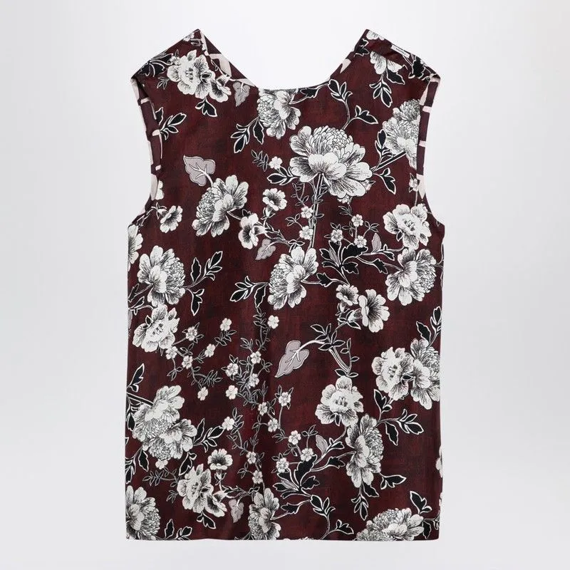 REVERSIBLE PATTERNED SILK CAMISOLE TOP