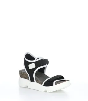 SIGO727FLY BLACK/WHITE Wedge Sandals