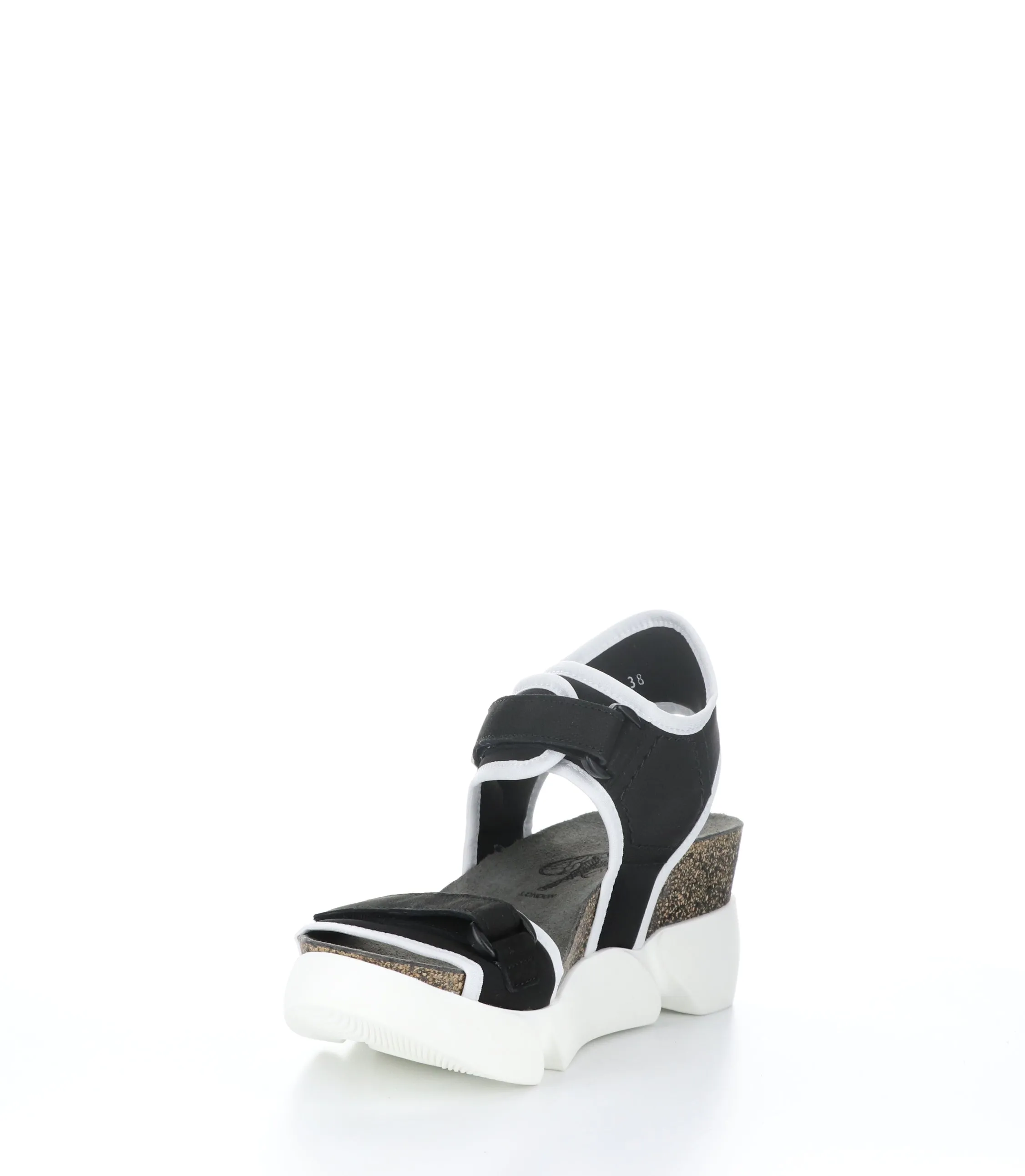 SIGO727FLY BLACK/WHITE Wedge Sandals