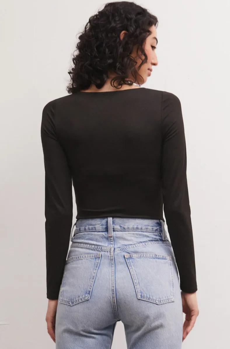 So Smooth V-Neck Bodysuit Black