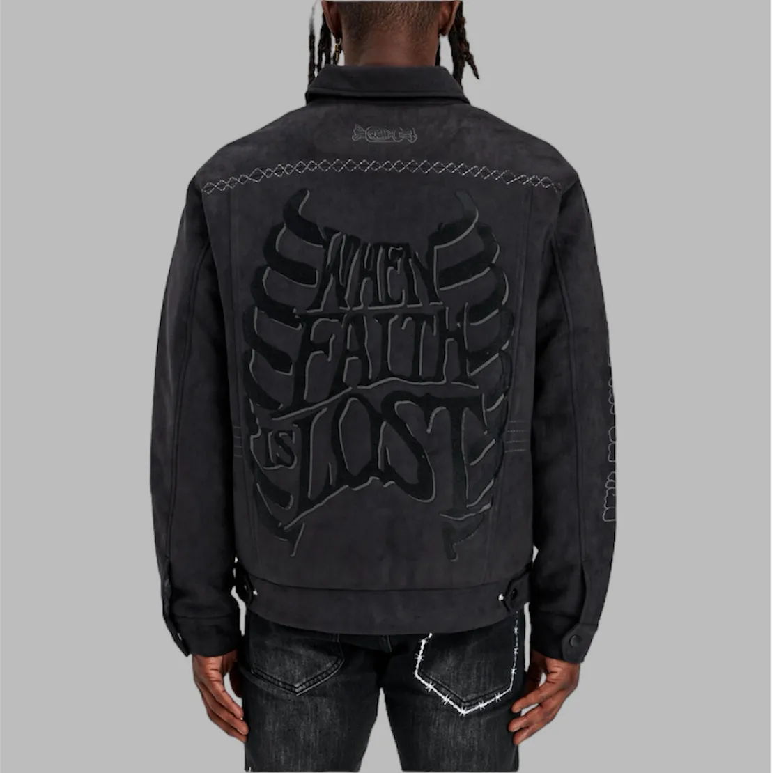 Sugarhill War Mode Suede Jacket Black