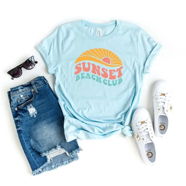 Sunset Beach Club Short Sleeve Graphic Tee