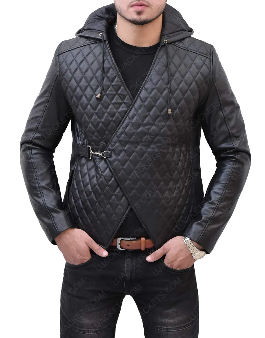 Taron Egerton Robin Hood Quilted Leather Jacket - Robin Hood Jacket