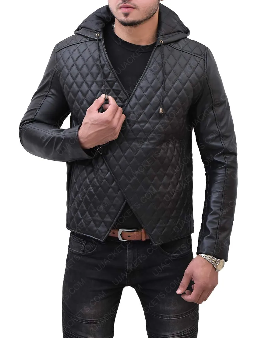 Taron Egerton Robin Hood Quilted Leather Jacket - Robin Hood Jacket