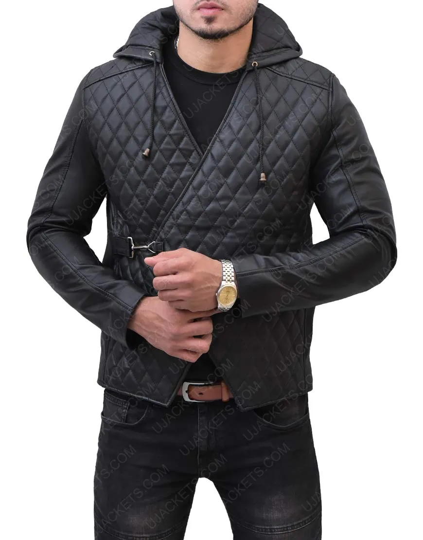 Taron Egerton Robin Hood Quilted Leather Jacket - Robin Hood Jacket