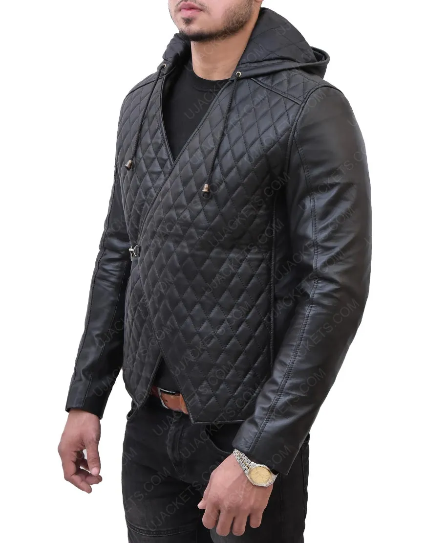 Taron Egerton Robin Hood Quilted Leather Jacket - Robin Hood Jacket