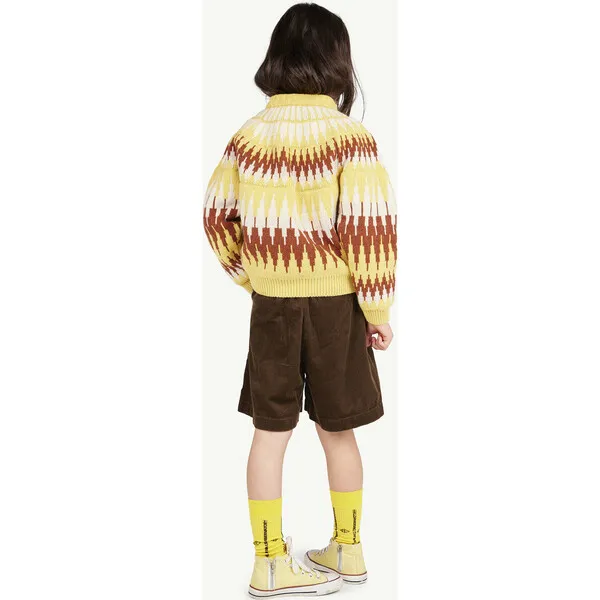 The Animals Observatory Zig Zag Bull Print Sweater, Yellow