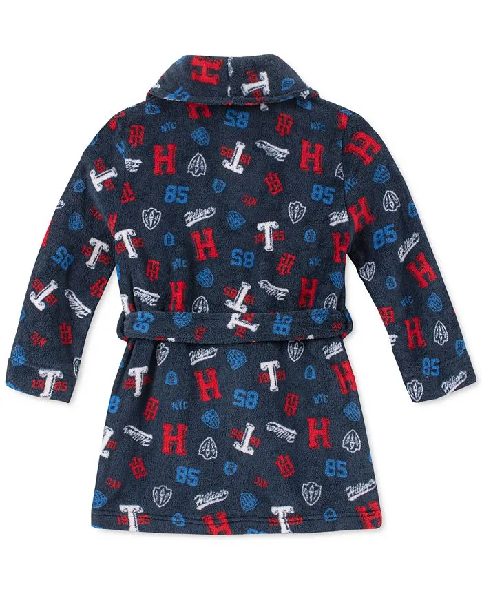 Tommy Hilfiger Little Boy's Printed Plush Robe Blue Size XX-Small