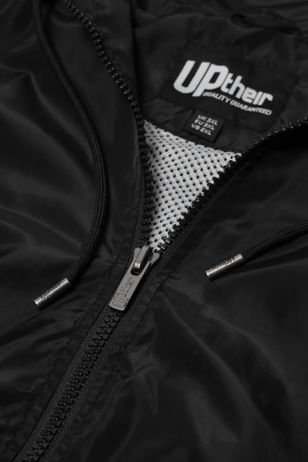 Uptheir Fade Away Zip Through Lightweight Jacket - Black