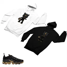 VaporMax Plus Black and Gold Matching Custom Designed Hoodies AVP 2-6-3