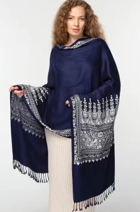 Vimala Navy Shawl