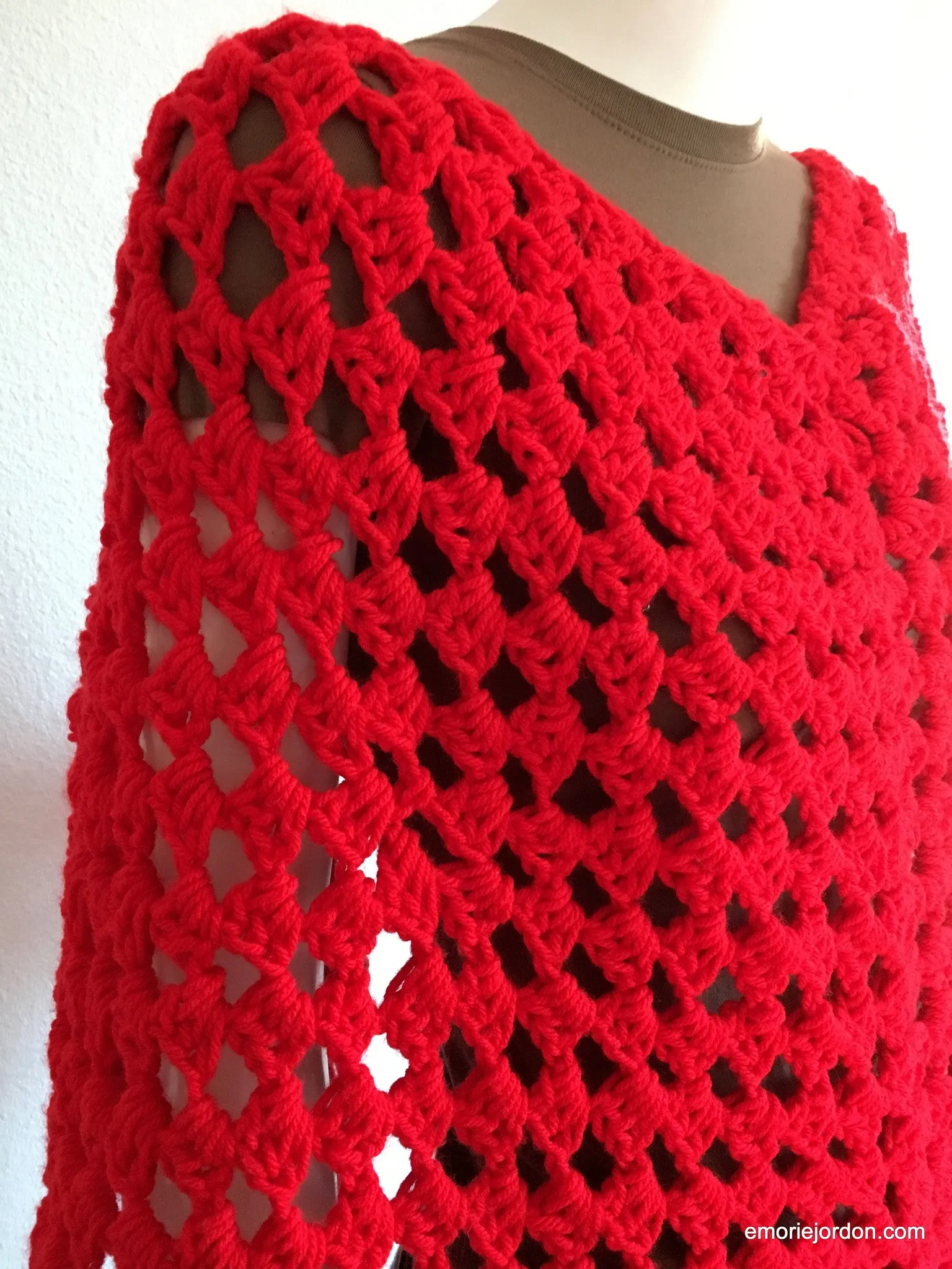 Vintage: Handmade Lady In Red Shawl