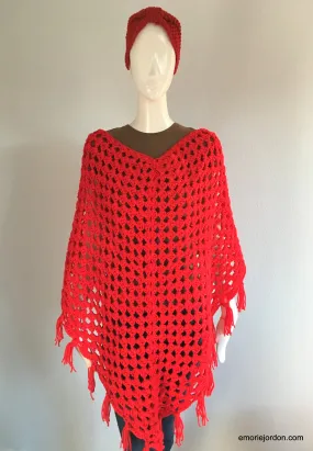 Vintage: Handmade Lady In Red Shawl