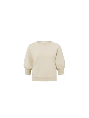 YAYA SWEATER WITH RAGLAN SLEEVES SUMMER SAND MELANGE