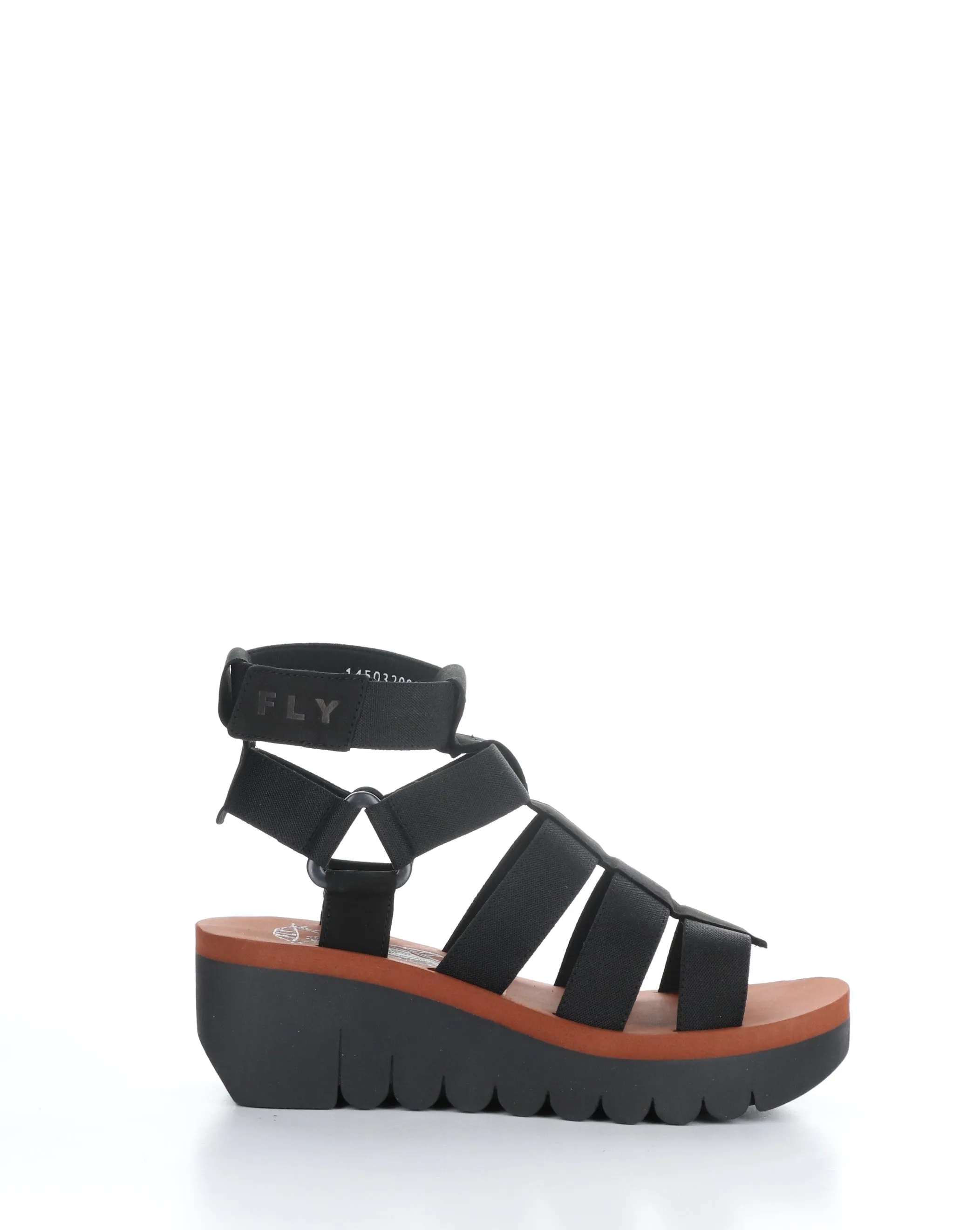 YUFI032FLY BLACK Velcro Sandals